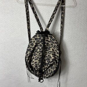 Rebecca Minkoff Leopard Print Mini Backpack in Black and Tan